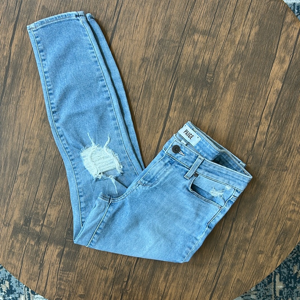 Paige Verdugo Crop Jeans Size 29 – Light Wash, Distressed 👖